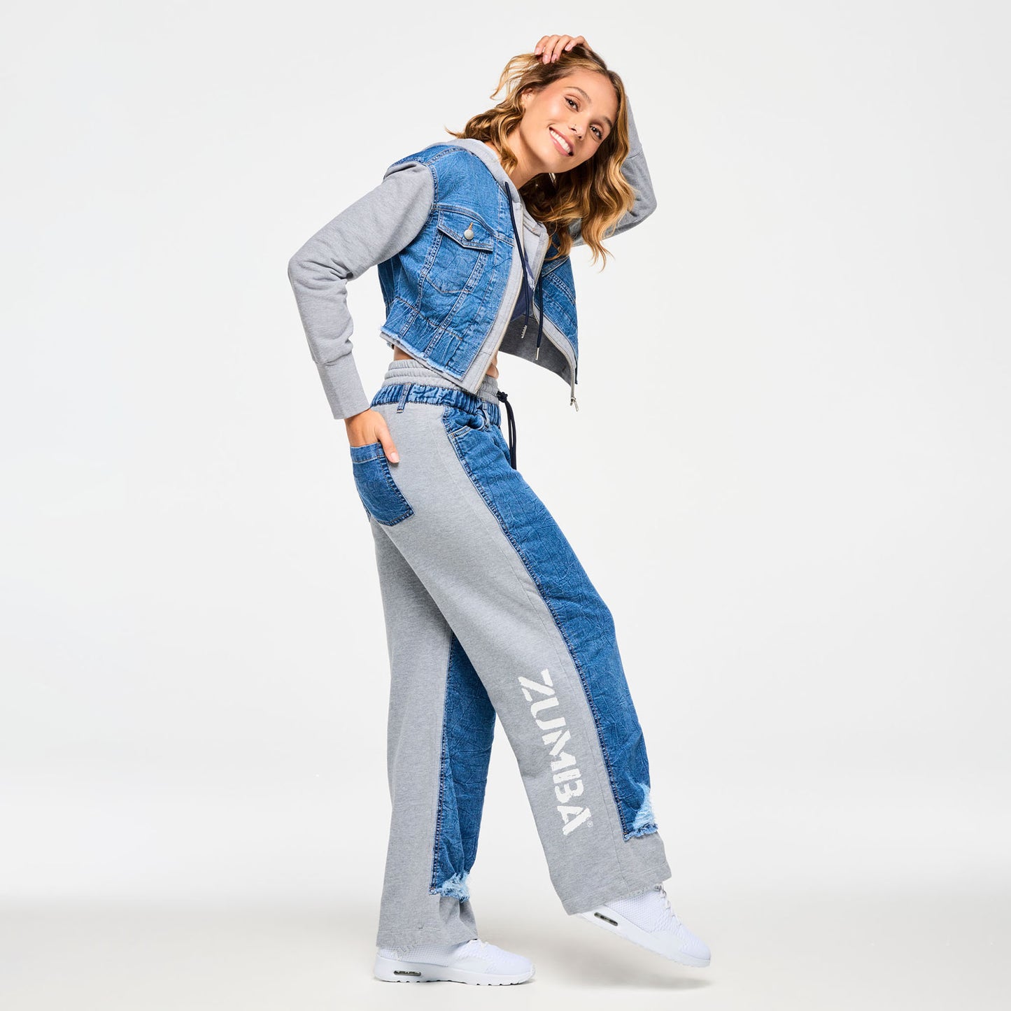 Blue Jean Crop Pullover Hoodie