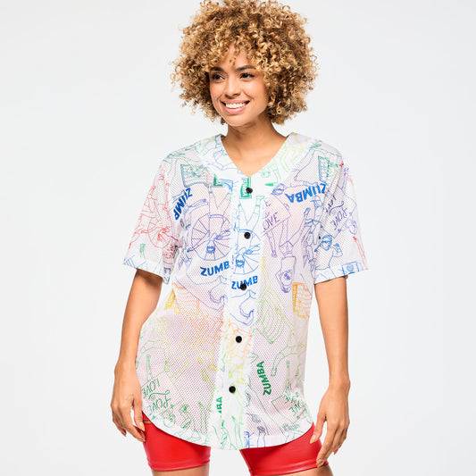 Zumba Baseball Button Up Jersey