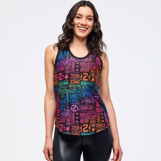 Zumba Libre Basketball Tank - Black/Pink