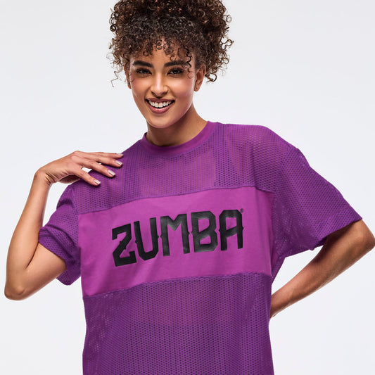 Zumba Libre Boxy Mesh Top - Purple Power