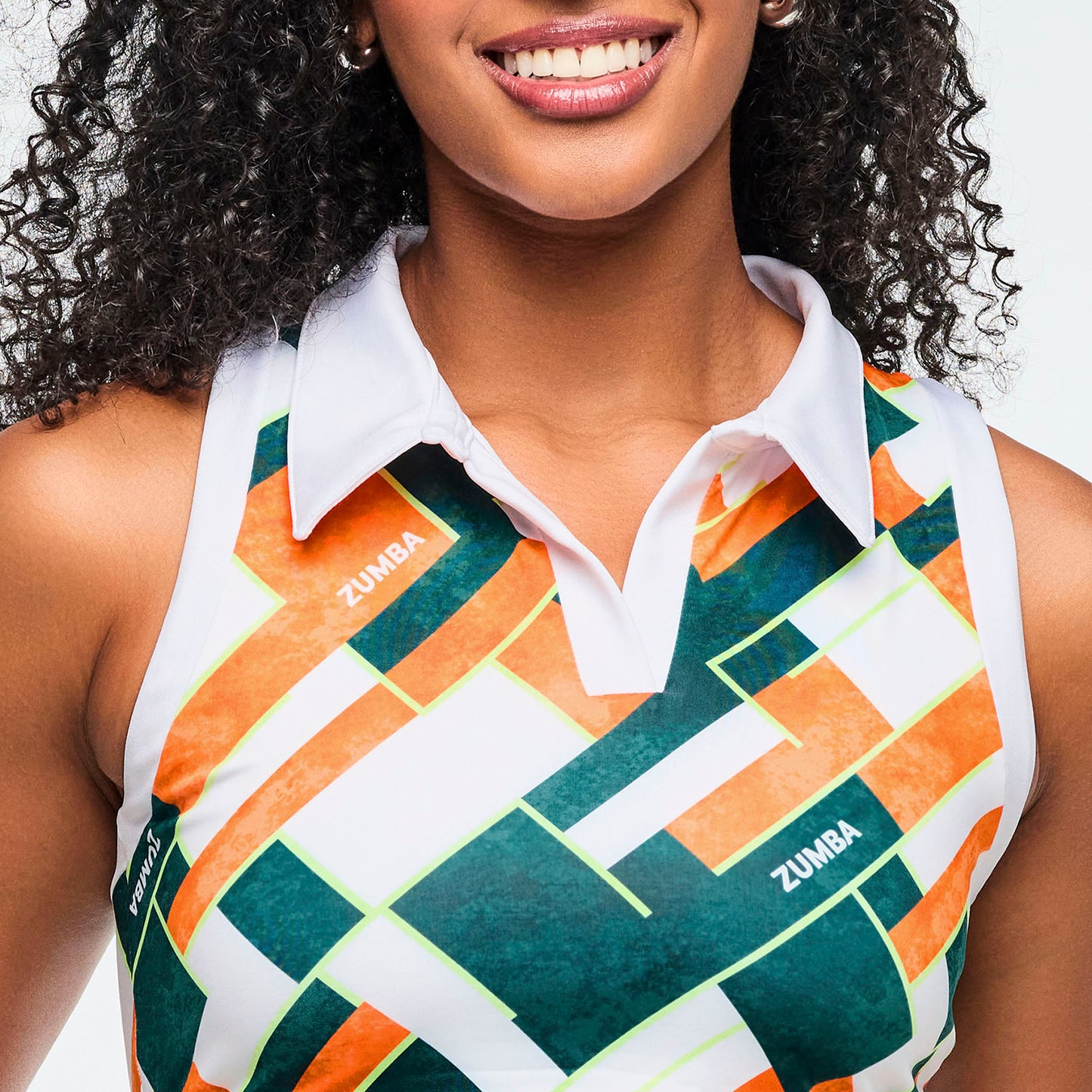 Class of 2001 Crop Racerback Polo - White/Orange Z1T000988