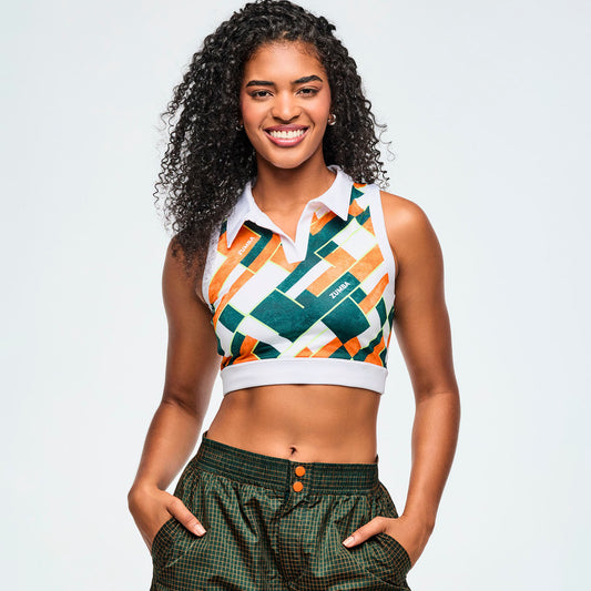 Class of 2001 Crop Racerback Polo - White/Orange Z1T000988