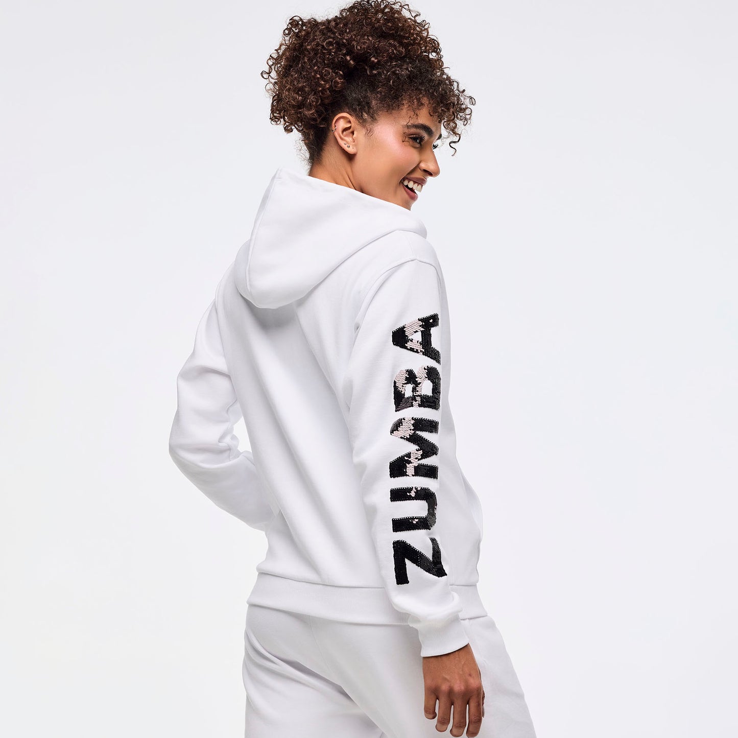 Zumba Sparkle Oversized Zip-Up Hoodie