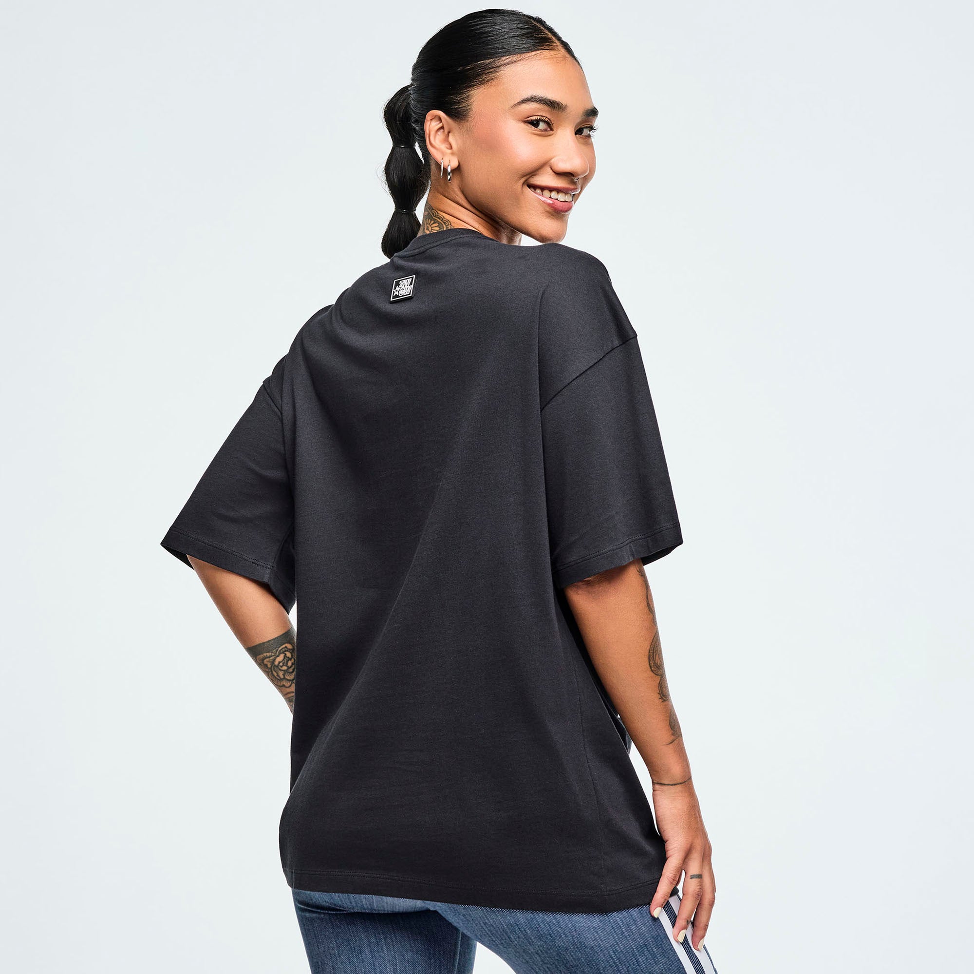 ZW Oversized Drop Shoulder Tee Z1T001049 – Zumba Wear Singapore