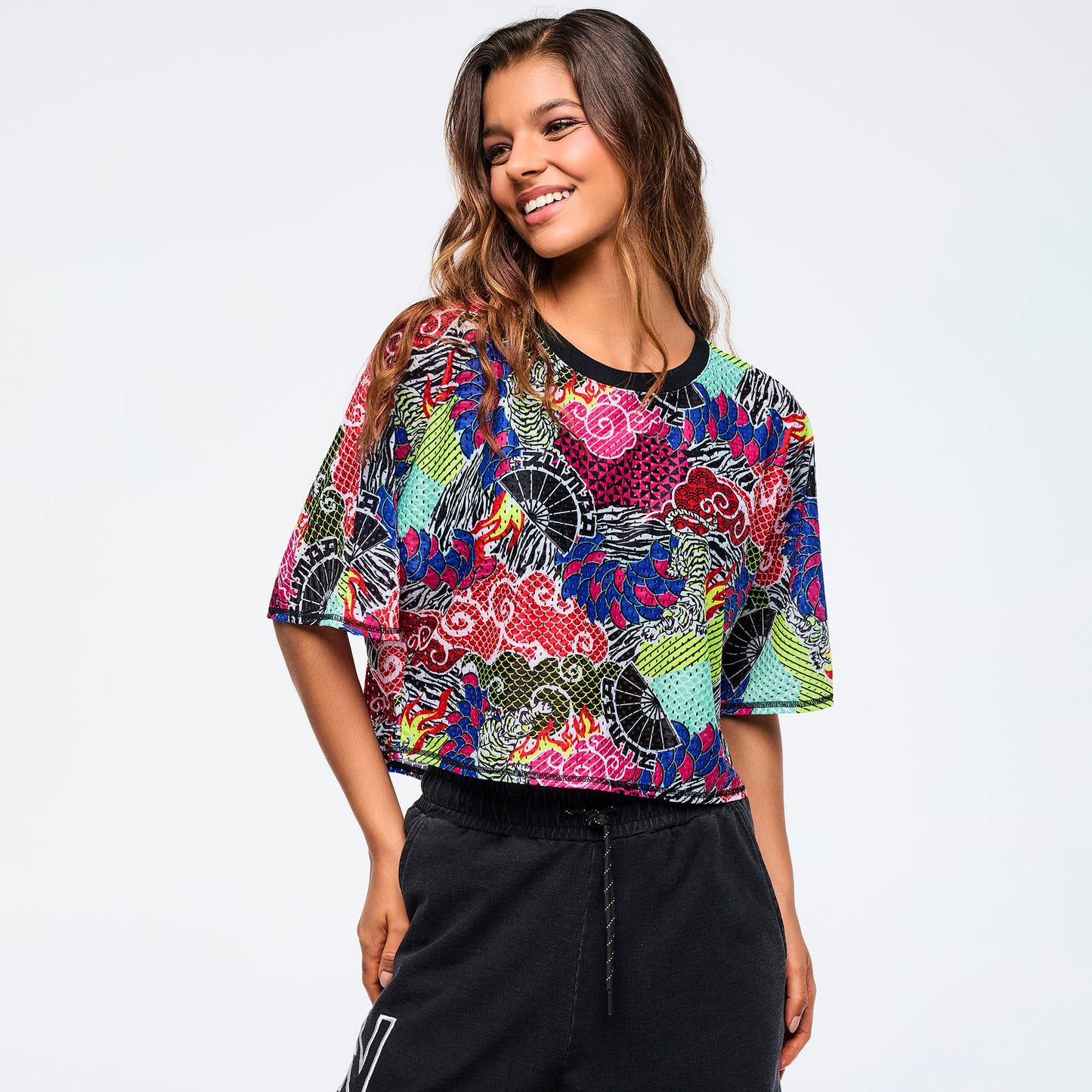 Eastern Flavor Boxy Dolman Crop Top Z1T001062