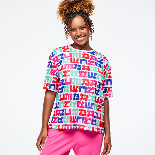 Eastern Flavor Boxy Mesh Top With Side Slits Z1T001065