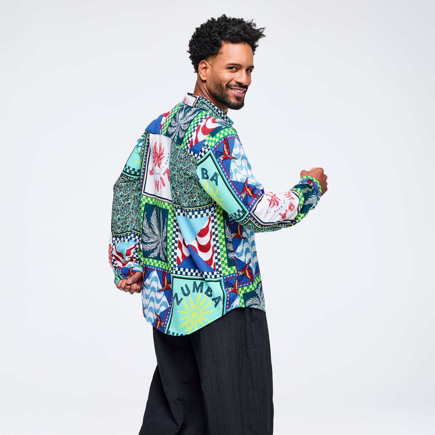 Latin Movement Long Sleeve Button Down Z1T001106