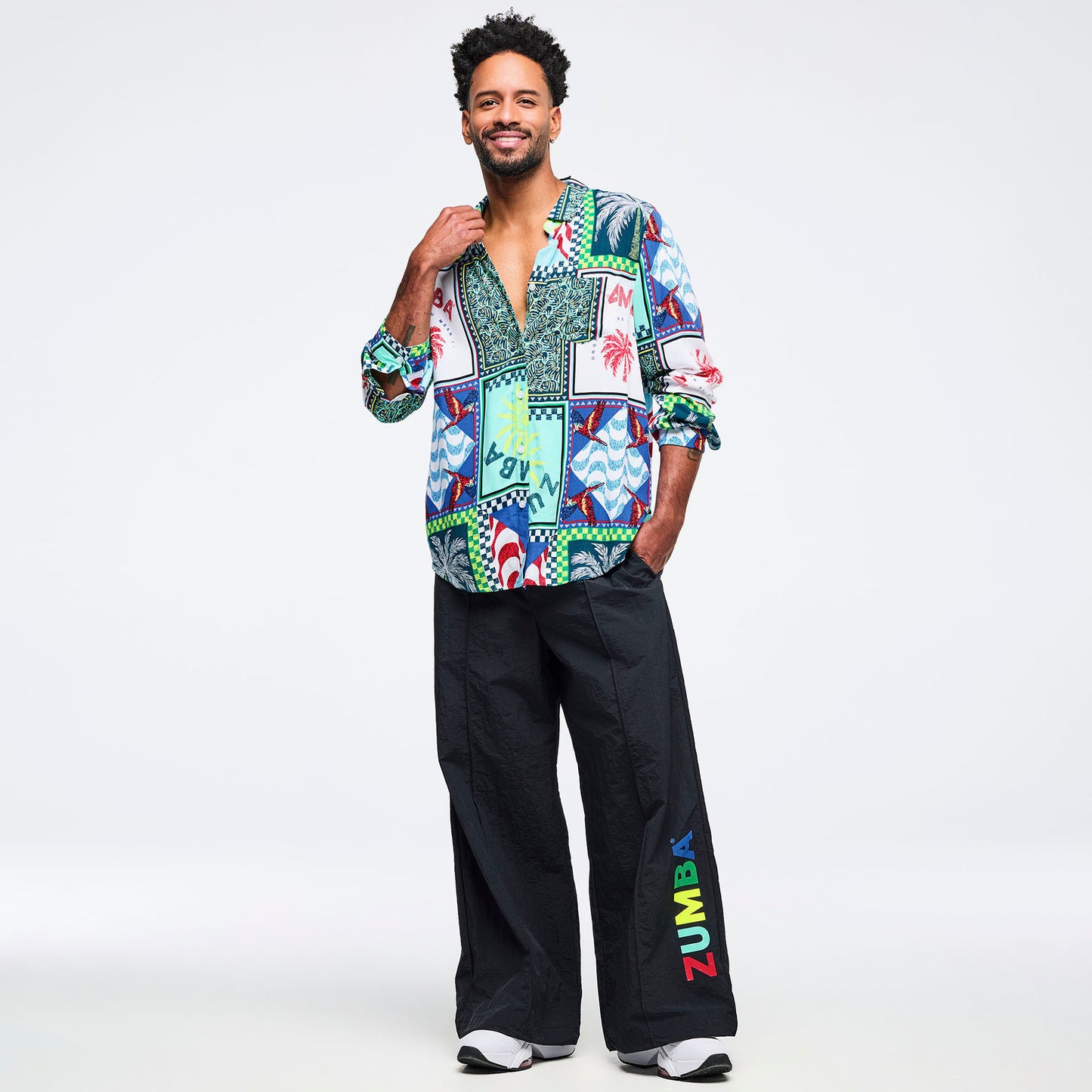 Latin Movement Long Sleeve Button Down Z1T001106