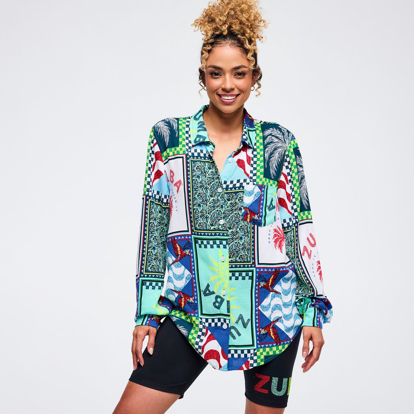 Latin Movement Long Sleeve Button Down Z1T001106