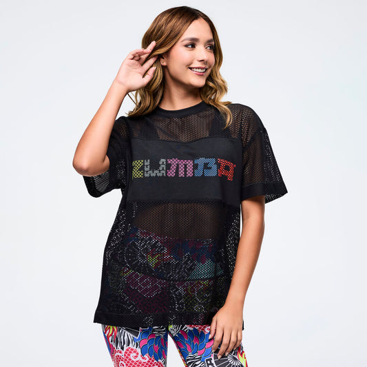 Eastern Flavor Boxy Mesh Top Z1T001110