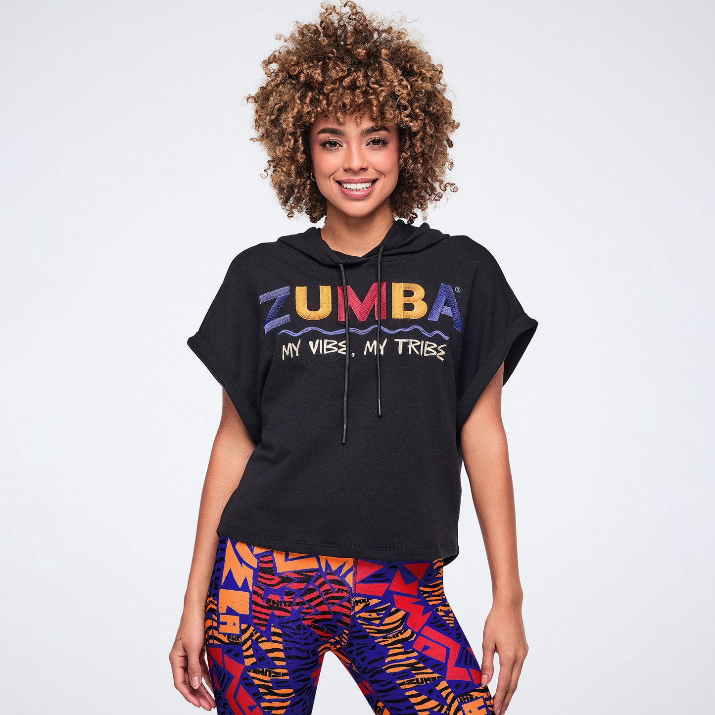 Wildbeat Short Sleeve Crop Pullover Hoodie Z1T001127