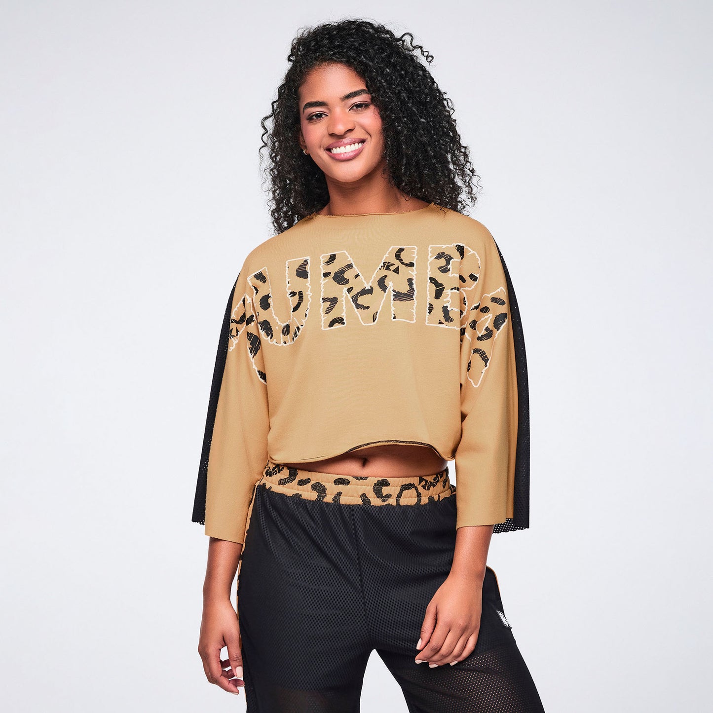Wildbeat Mesh Front Dolman Top Z1T001130