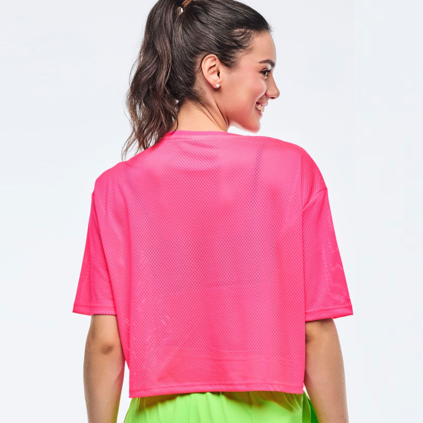 Neon Mesh Boxy Crop Top - Gumball