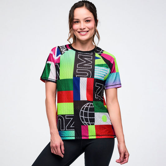 Worldwide Mesh Crew Neck Top Z1T001167