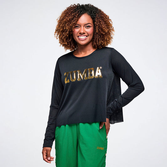 Worldwide Long Sleeve Loose Mesh Top Z1T001171
