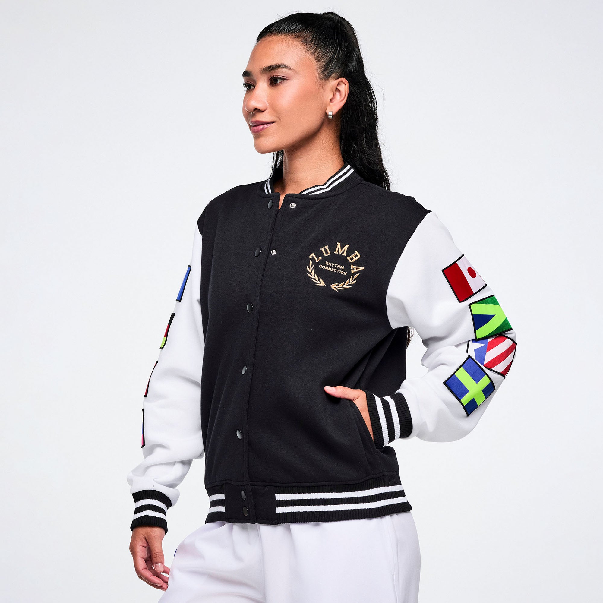 Zumba Wear ストライプジャケット Worldwide Varsity Jacket Z1T001177 – Zumba Wear Singapore