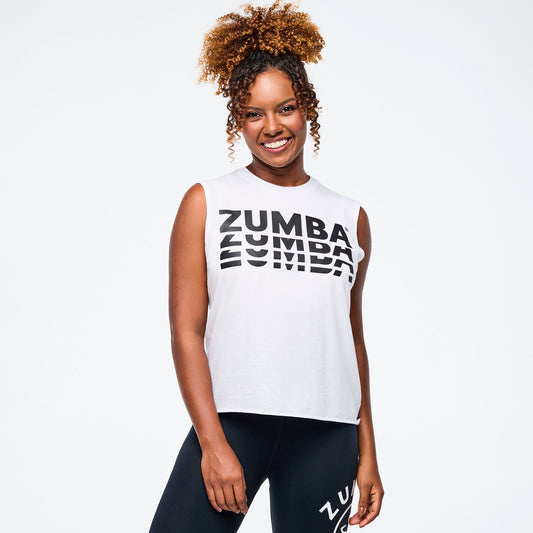 Zumba Basic Crew Neck Muscle Tank - White Z1T001194
