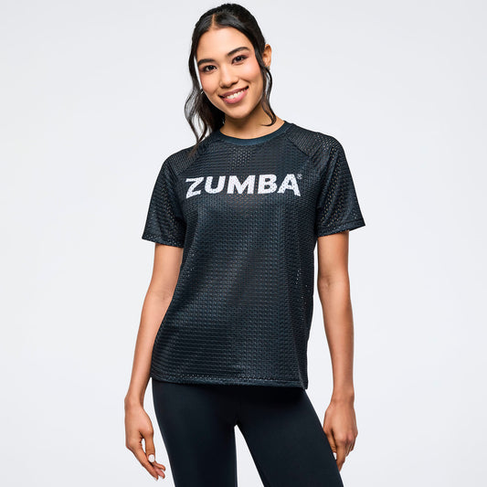 Zumba Basic Mesh Crew Neck Top Z1T001197