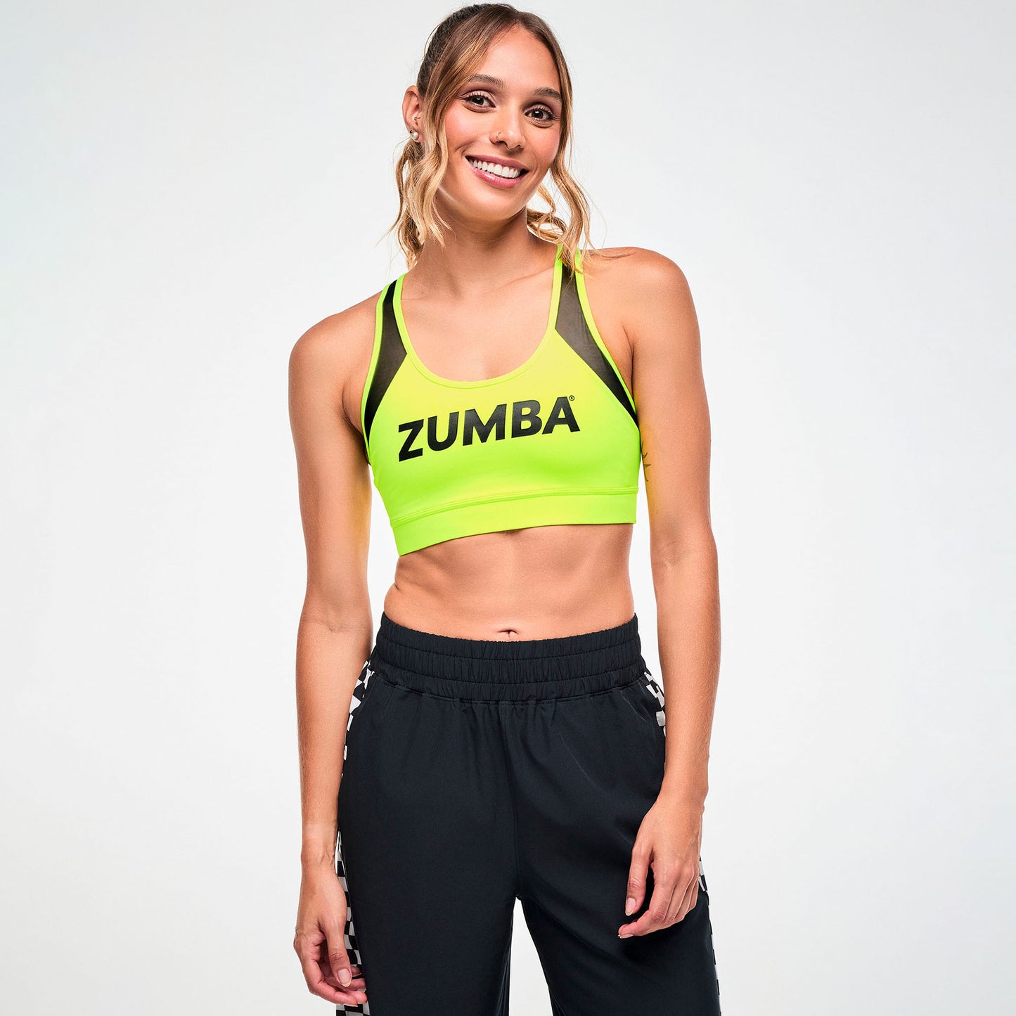 Electric Feel Racerback Scoop Bra With Mesh Z1T001227