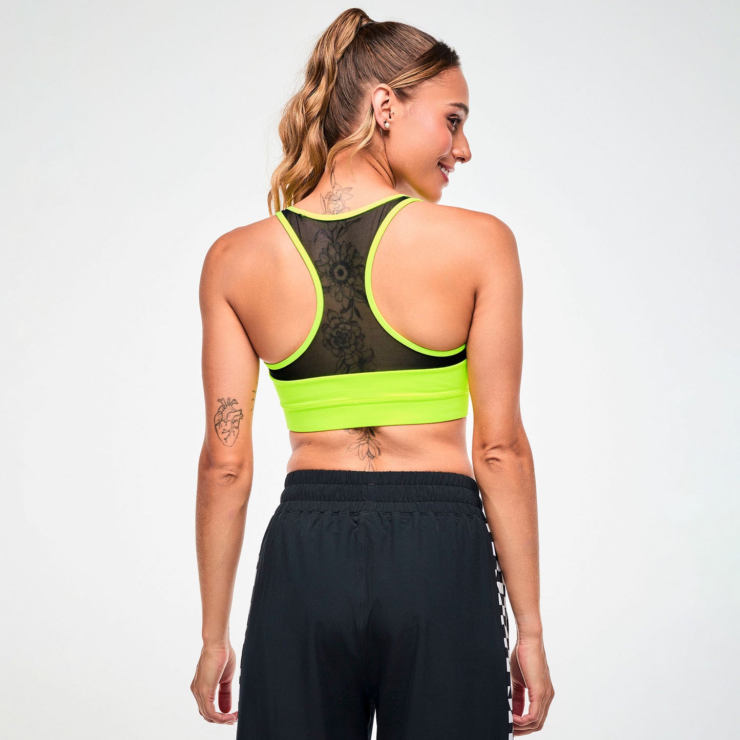 Electric Feel Racerback Scoop Bra With Mesh Z1T001227