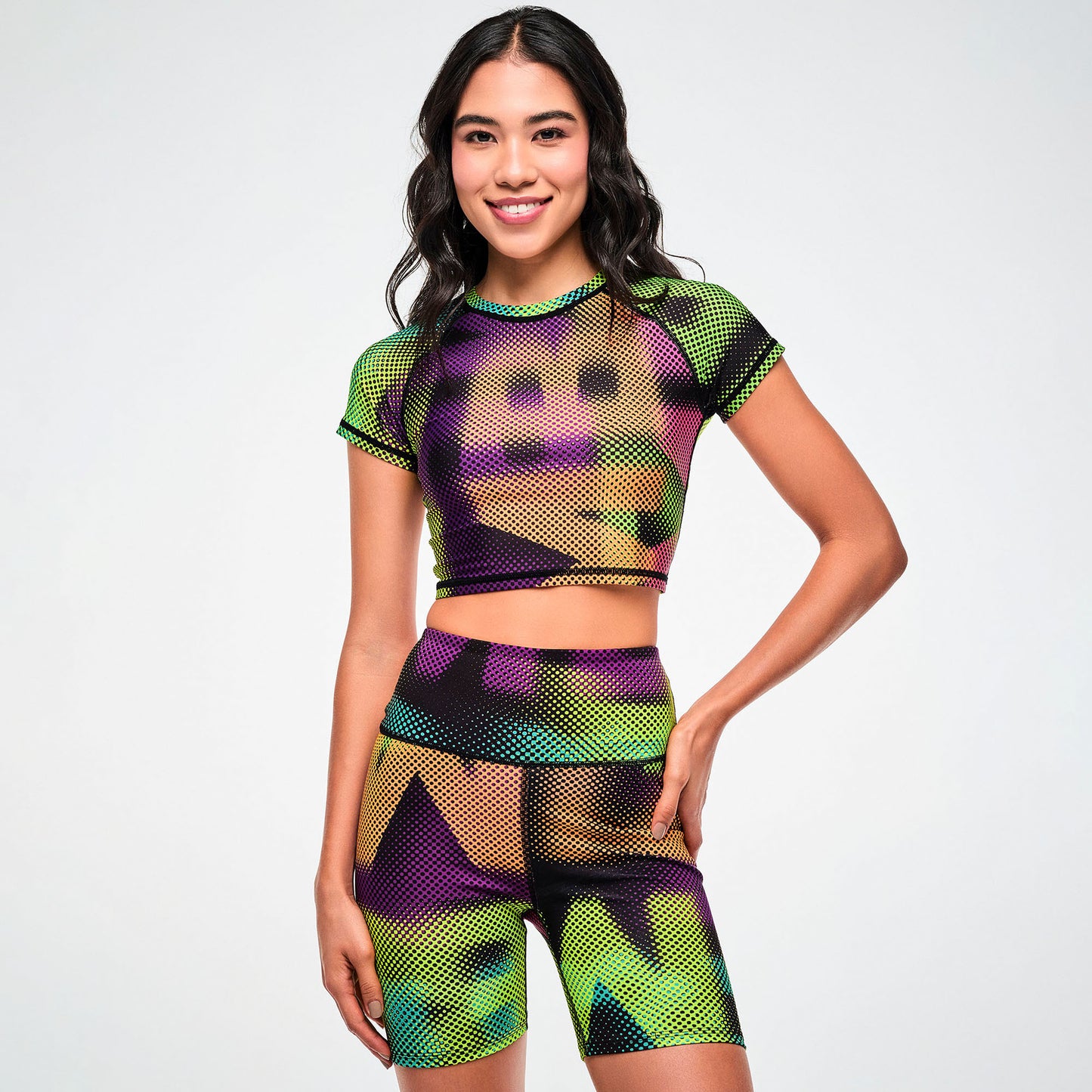 Electric Feel Cap Sleeve Crop Top
