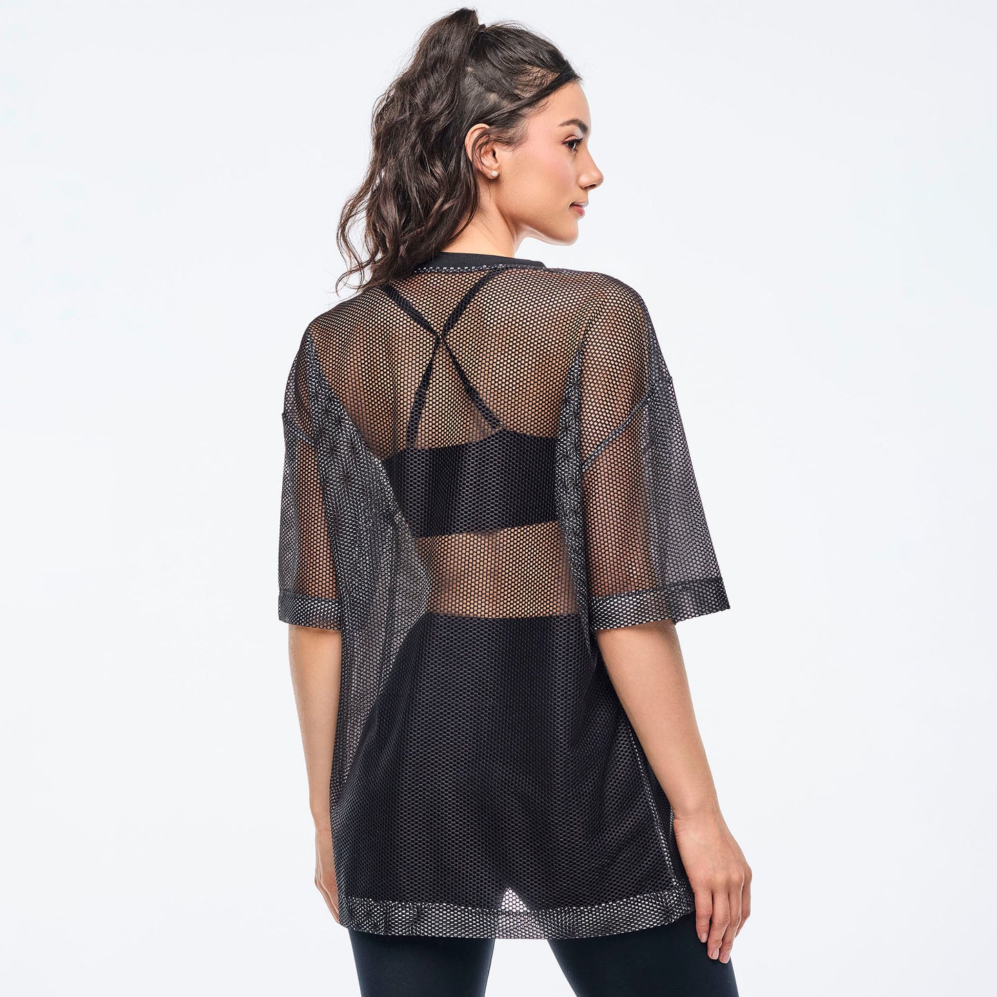 Oversized Long Mesh V Neck Top ★COMING SOON★