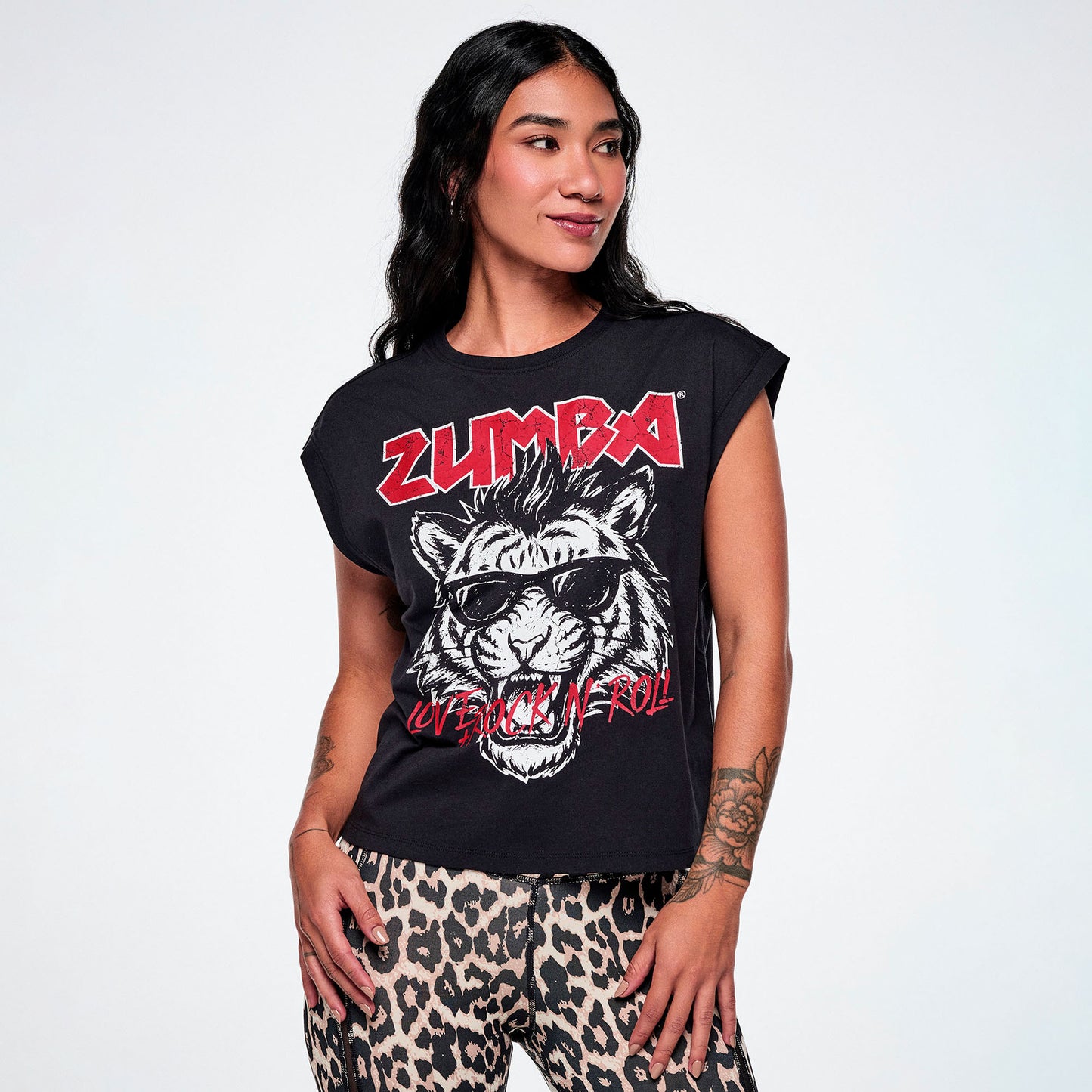 Rock 'n' Roll Extended Shoulder Loose Tank Z1T001291