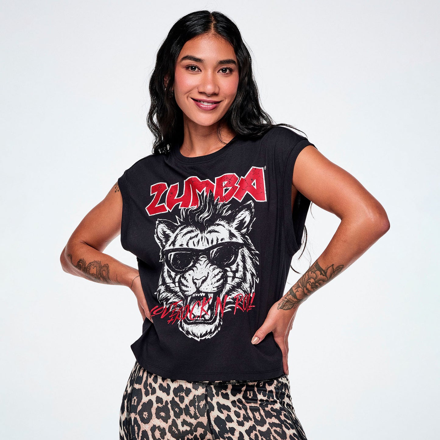 Rock 'n' Roll Extended Shoulder Loose Tank Z1T001291
