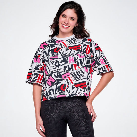 Rock 'n' Roll Oversized Boxy Crop Top Z1T001294