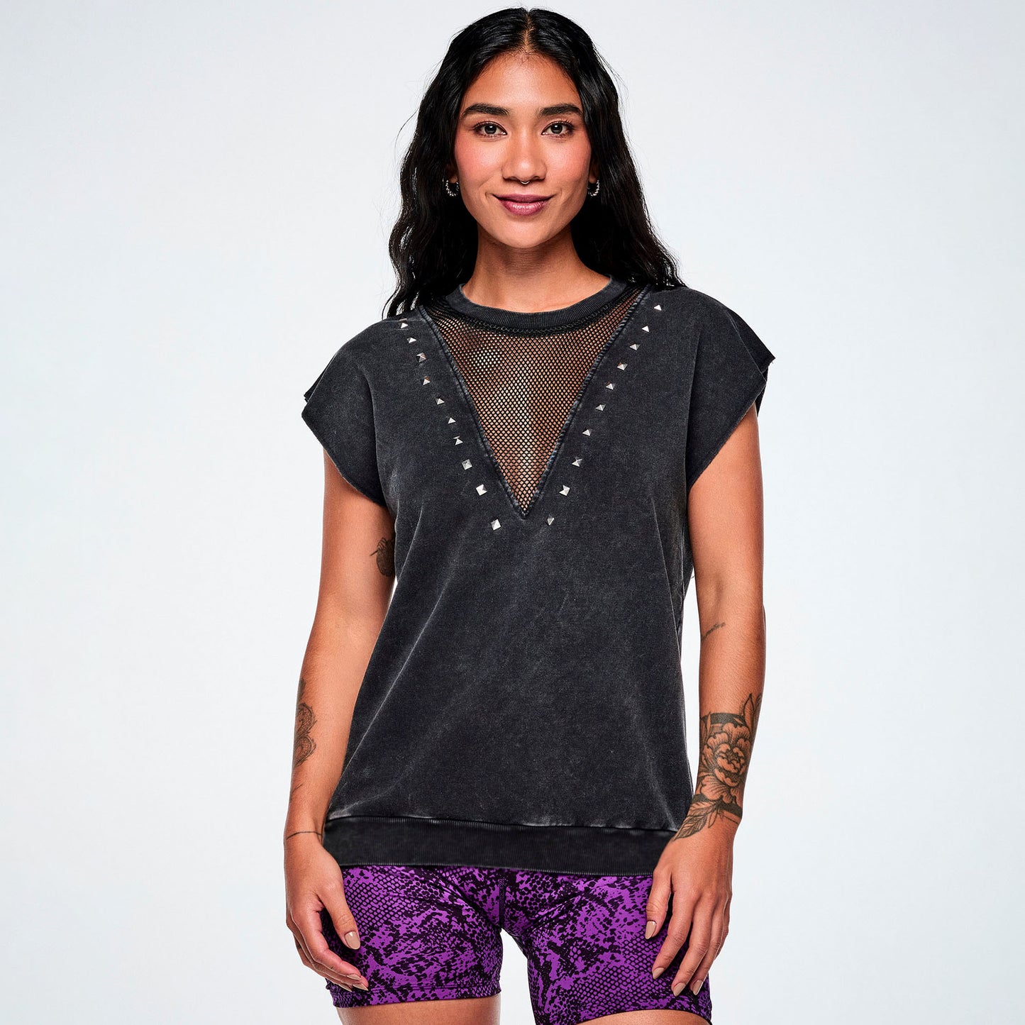 Rock 'n' Roll Loose Top With Mesh Z1T001297