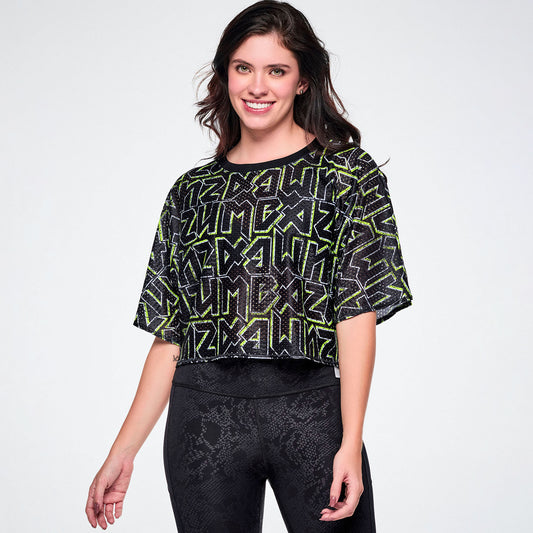 Rock 'n' Roll Mesh Boxy Crop Top Z1T001298