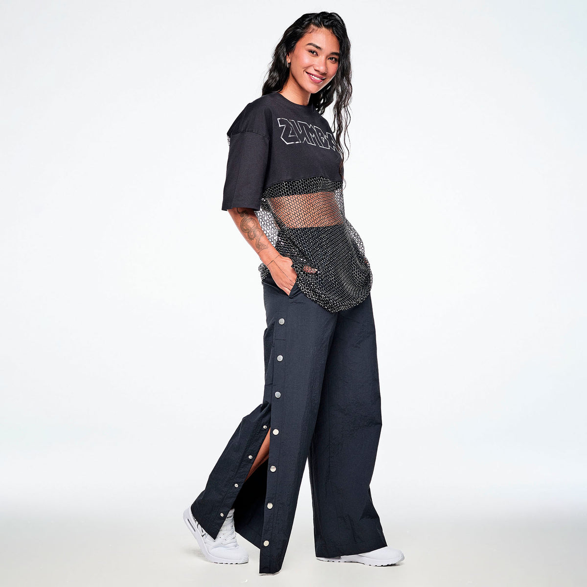 Rock 'n' Roll Oversized Long Mesh Top Z1T001300
