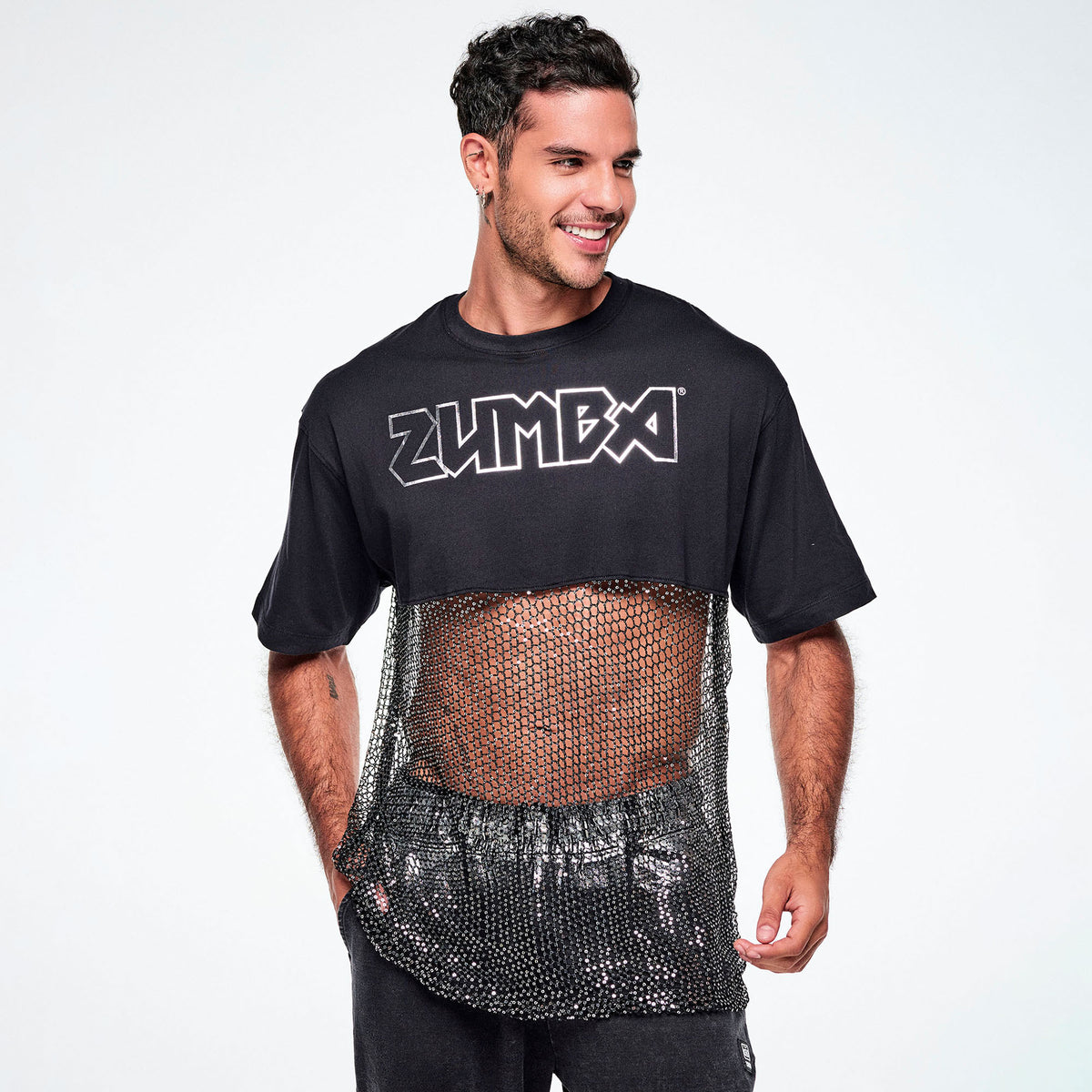 Rock 'n' Roll Oversized Long Mesh Top Z1T001300