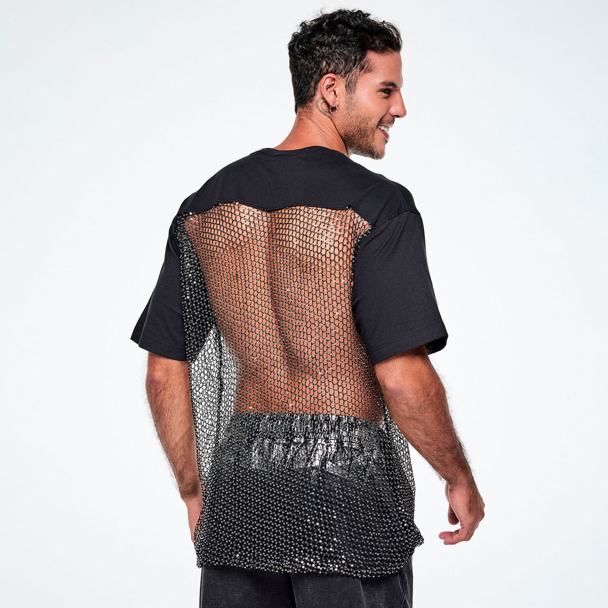 Rock 'n' Roll Oversized Long Mesh Top Z1T001300