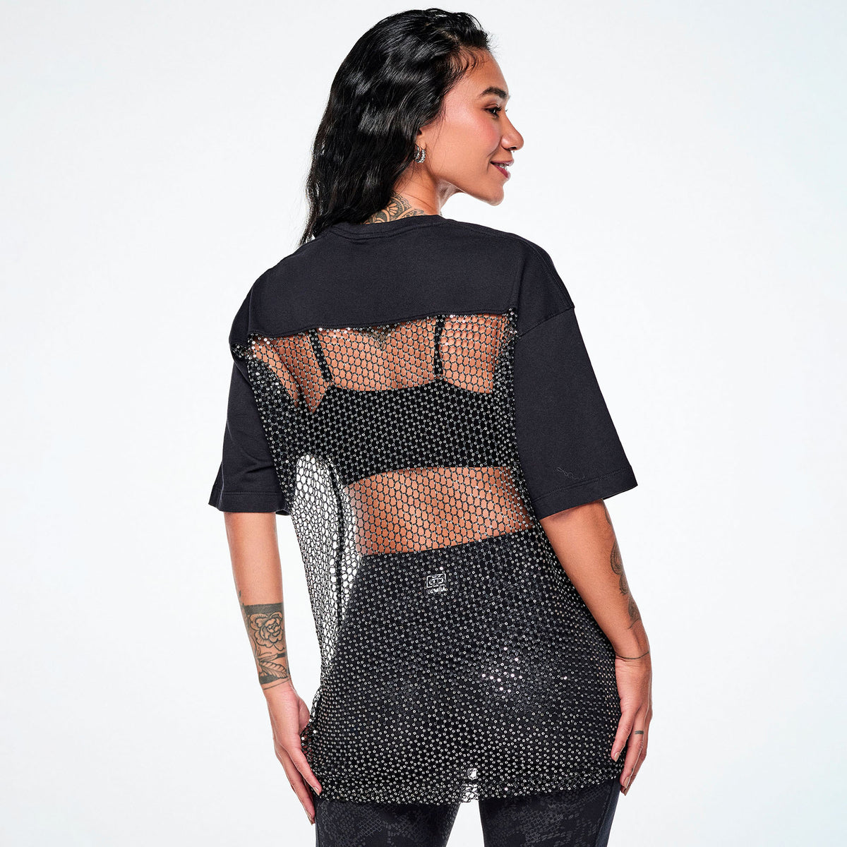 Rock 'n' Roll Oversized Long Mesh Top Z1T001300