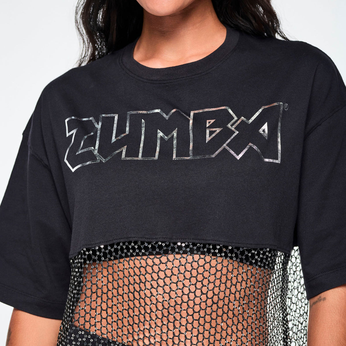 Rock 'n' Roll Oversized Long Mesh Top Z1T001300