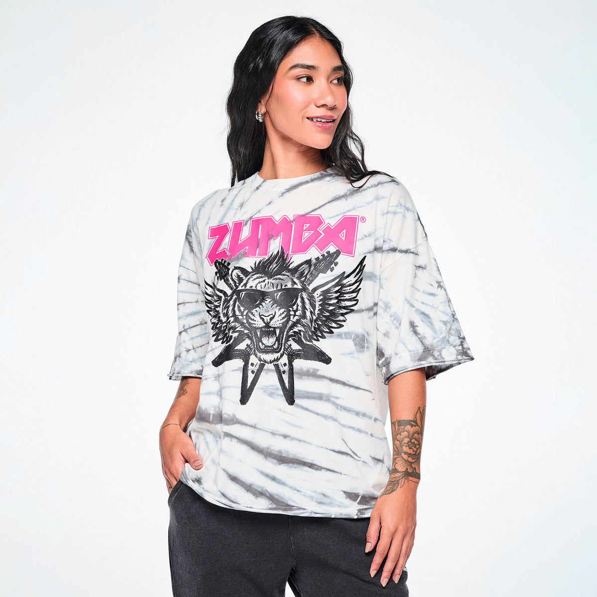 Rock 'n' Roll Oversized Drop Shoulder Tee Z1T001303