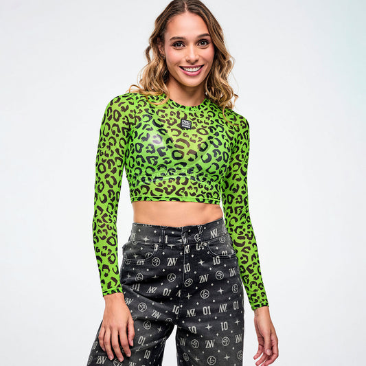 Dale-Z Long Sleeve Mesh Crop Top Z1T001322
