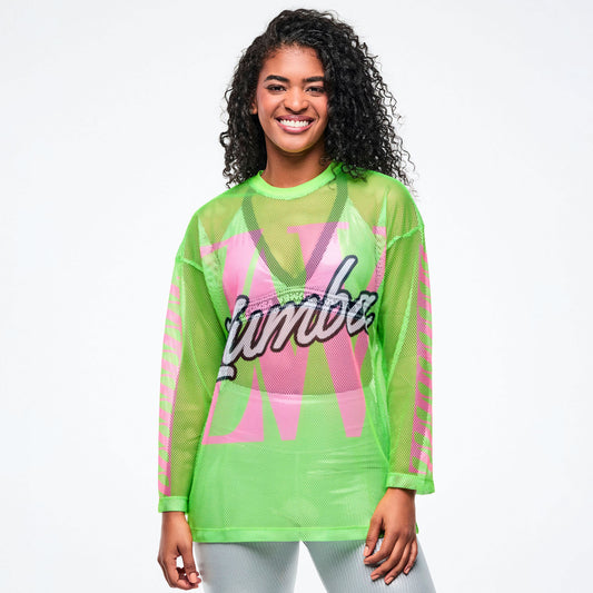 Dale-Z Oversized Mesh Long Sleeve Top Z1T001325