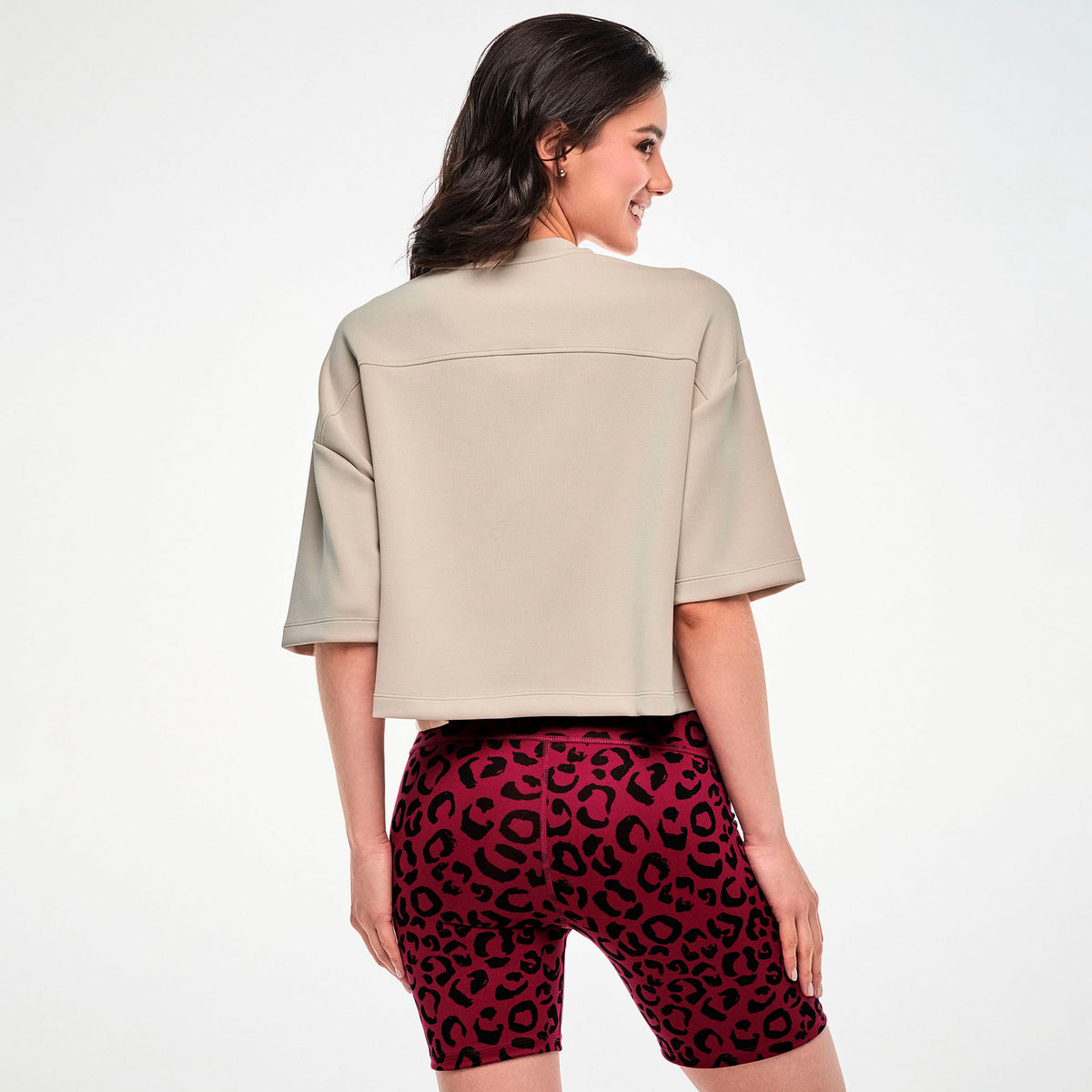 Zumba Modal Drop Shoulder Top - Beige