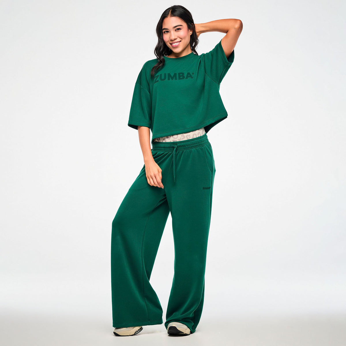 Zumba Modal Drop Shoulder Top - Teal Tango