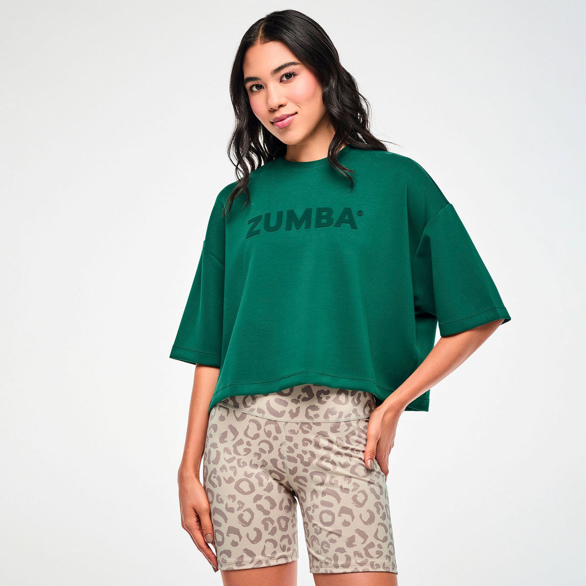 Zumba Modal Drop Shoulder Top - Teal Tango