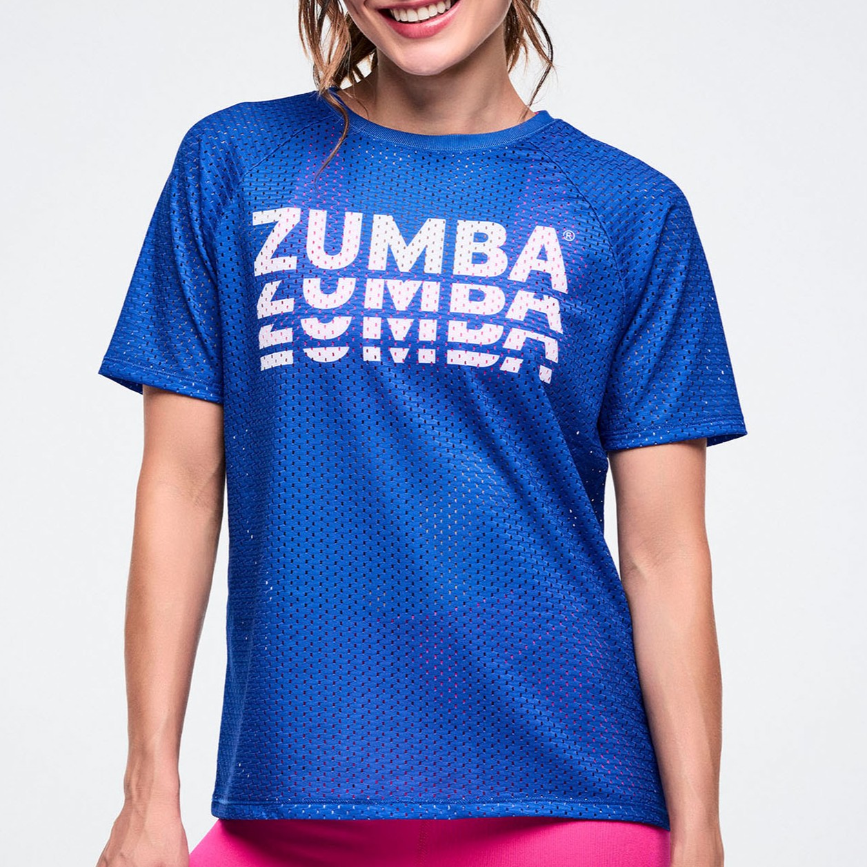 Colour Spree Mesh Crew Neck Raglan Sleeve Top Z1T001339