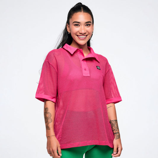 Colour Spree Oversized Mesh Polo Z1T001341