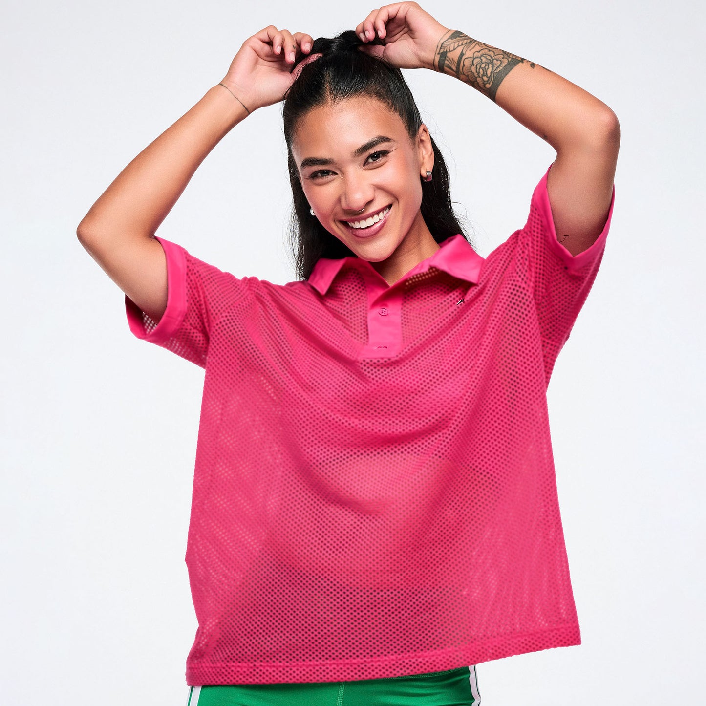 Colour Spree Oversized Mesh Polo Z1T001341