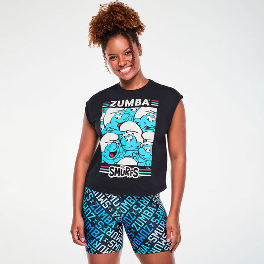 Zumba X The Smurfs Extended Shoulder Loose Tank