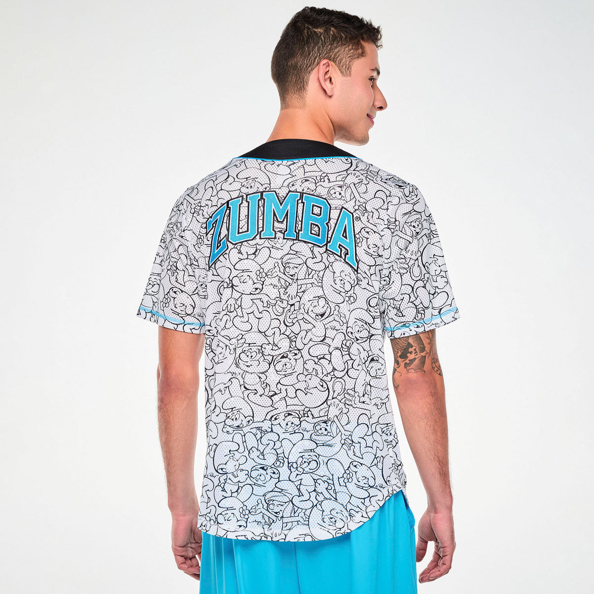 Zumba X The Smurfs Baseball Button Up