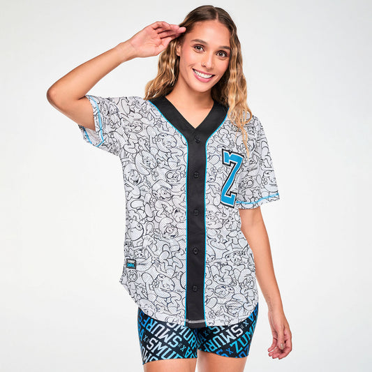Zumba X The Smurfs Baseball Button Up