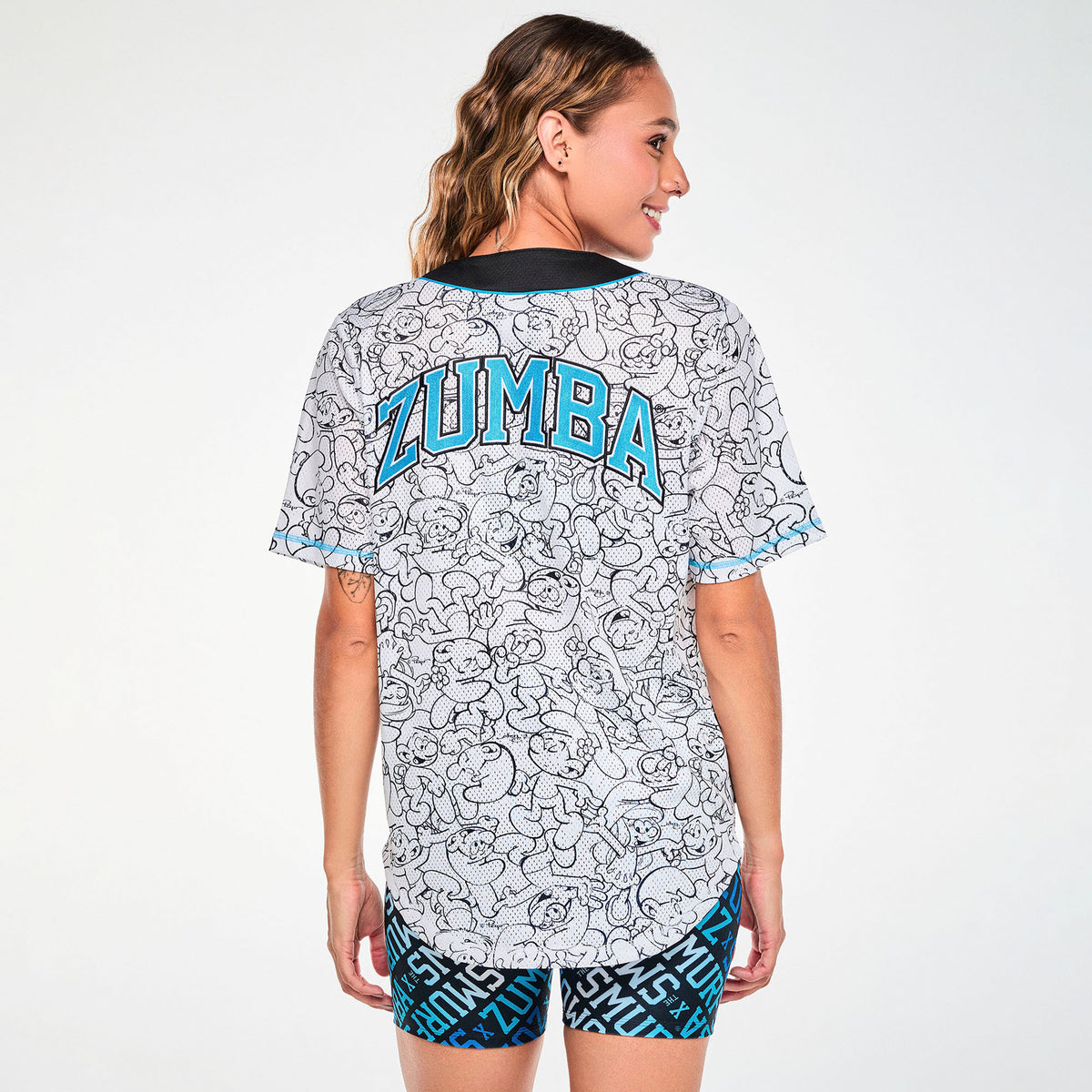 Zumba X The Smurfs Baseball Button Up