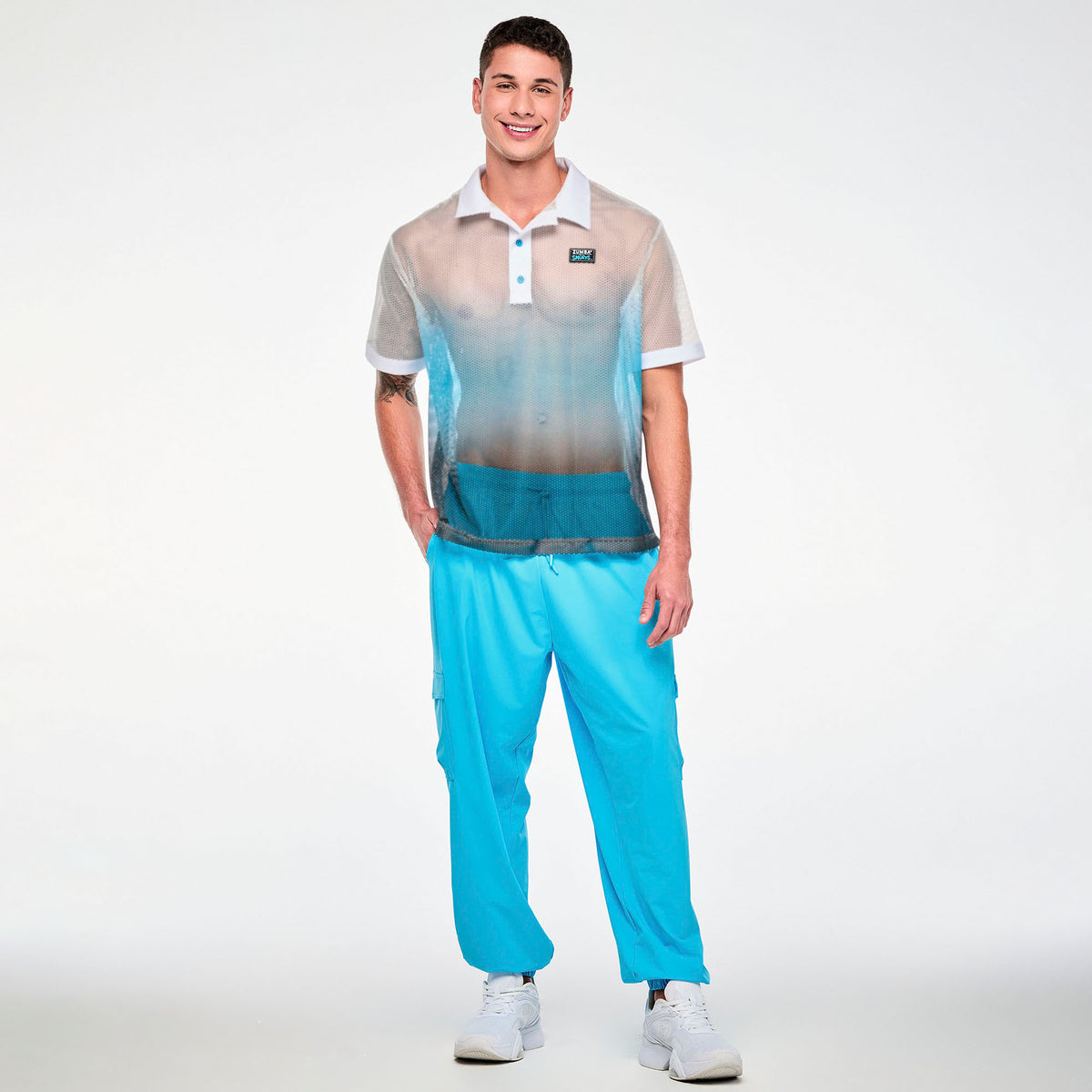 Zumba X The Smurfs Oversized Mesh Polo